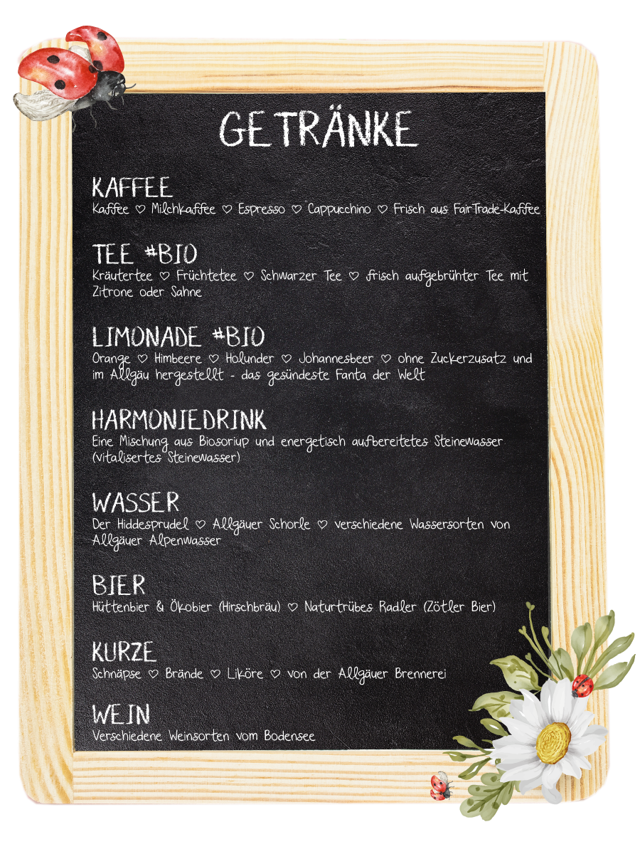 Getränkekarte Beim Thanner